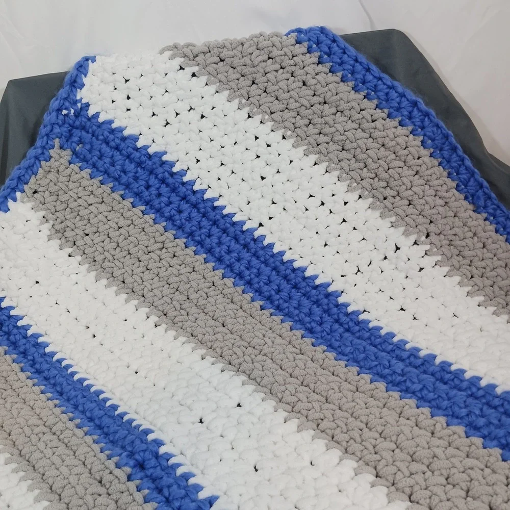 Handmade Crochet Baby Blanket 29x36